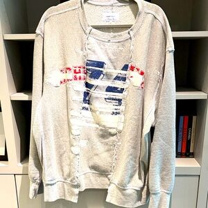 Current/Elliott Distressed Sweatshirt - Gray